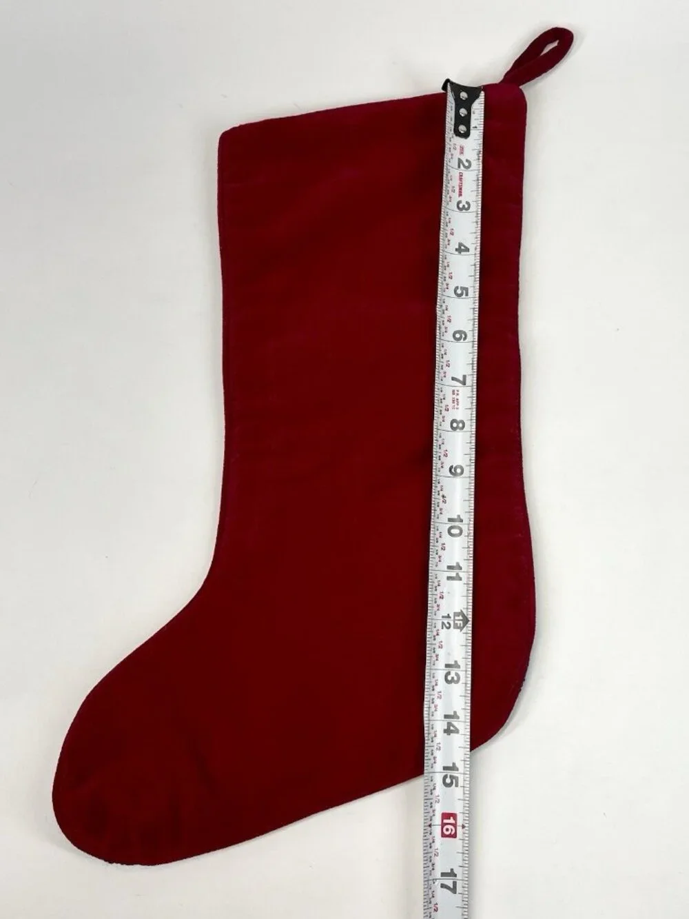 Vintage Imperial Elegance Wool Needlepoint Christmas Angel Stocking Velvet Red